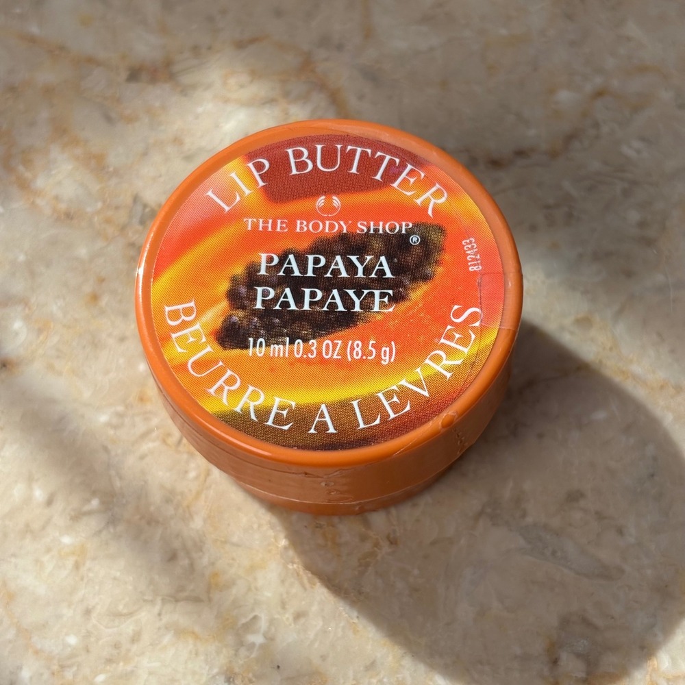 The Body Shop Lip Butter 0.3 oz Papaya Sealed Pot Balm